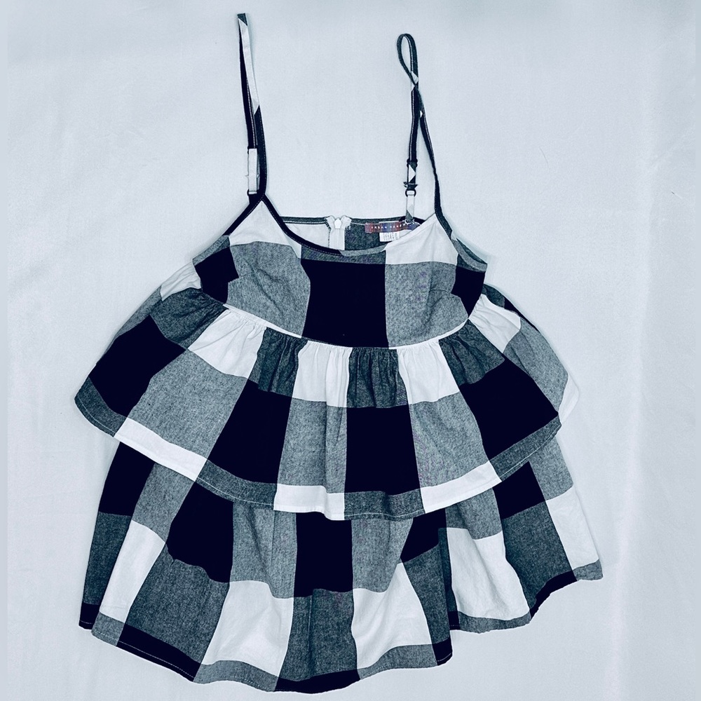 Urban Renewal Remnants Blown Out Gingham Tiered Mini Dress - XS - Picture 6 of 13